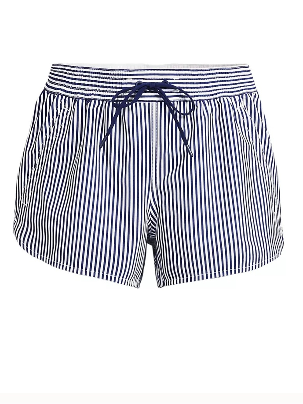 Lands End 3” Packable Deep Sea Navy Mini Strip UPF 50 Swim Shorts